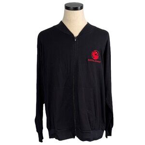 Vintage 90's Mortal Kombat Black Full Zip Windbreaker XL 100% Cotton